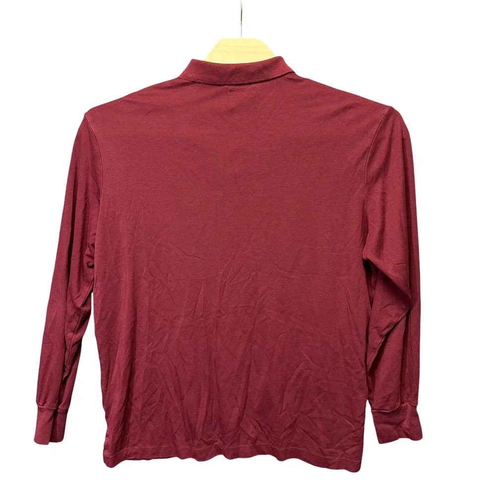 Polo Ralph Lauren Mens XL Classic Fit Long Sleeve Polo Shirt Burgundy Maroon